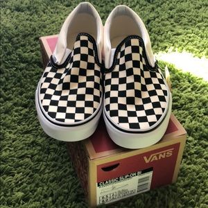 checkered slip on vans